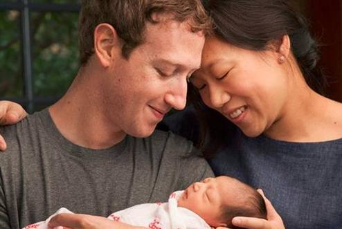 扎克伯格喜得千金  将捐出Facebook 99%股票价值450亿美元